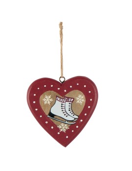 Cœur en bois rouge naturel...