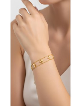 Bracelet doré et argent à...