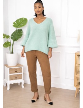 Pull  col V en Laine et Alpaga