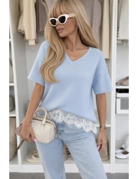 Pull dentelle blanche...