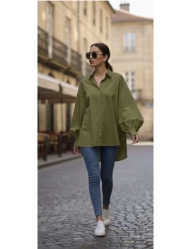 Chemise stylée kaki