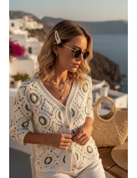 Gilet  kaki en crochet