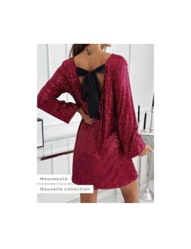 Robe pailletee bordeaux et...