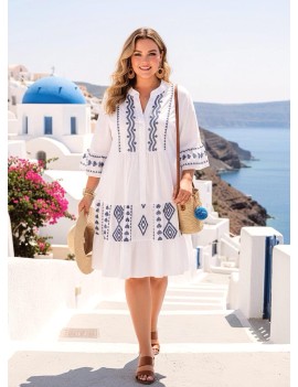 Robe en coton blanche...