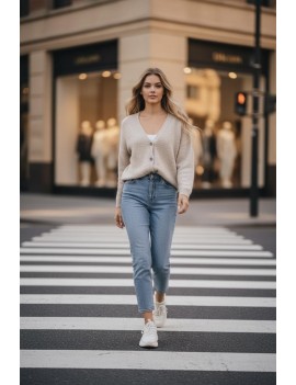 Gilet col V alpaga et laine