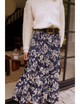 Jupe marine imprimée