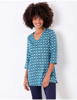 Tunique imprimée bleue...