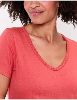 Tee-shirt coton bio col V...