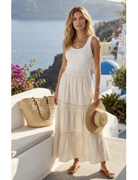 Jupe longue bohème en broderie