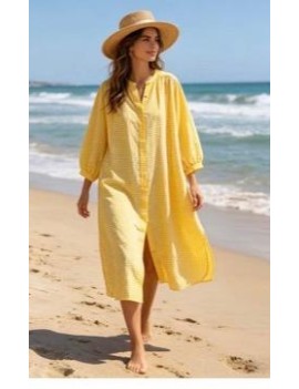Robe chemise imprimée vichy...