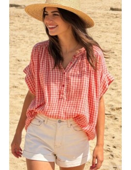 Chemise vichy corail...
