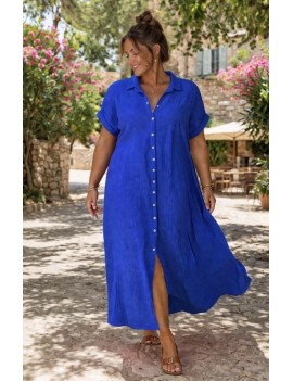 Robe boutonnée en gaz de...