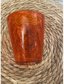 Verre gobelet orange et rouge
