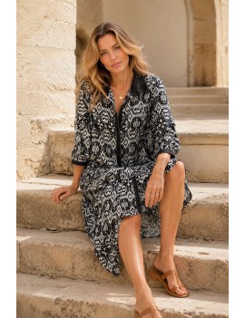 Chemise longue imprimée...
