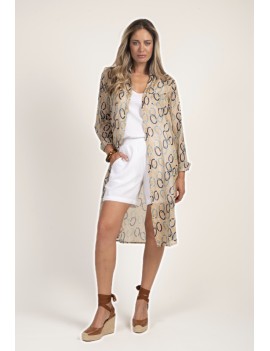Chemise longue imprimée...