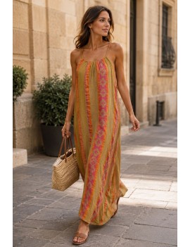 Robe imprimée gaze de coton