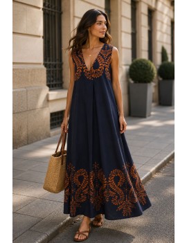 Robe imprimée sans manches...