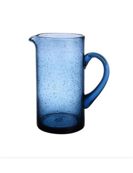 Pichet verre bullée bleu