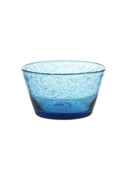 Coupelle verre bullée bleue