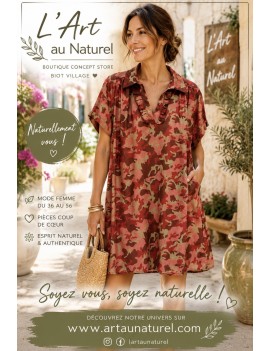 Robe imprimée courte en coton