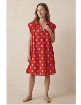 Robe à pois en coton