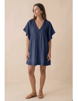 Robe col v dentelle dos...
