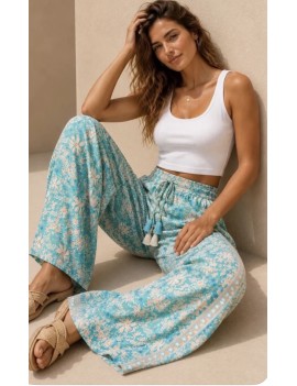 Pantalon droit imprimé à...