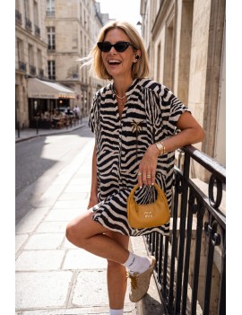 Robe imprimée noire et blanc
