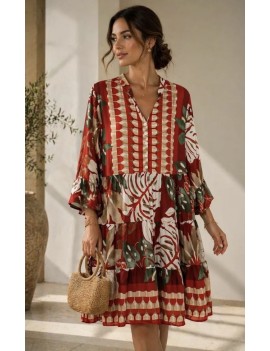 Robe imprimée manches 3/4...