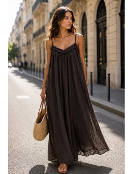 Robe longue en coton...