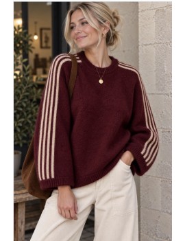 Pull bandes à rayures sur...