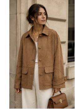 Veste en suédine daim camel...