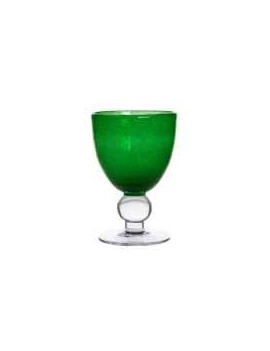 verre à vin bullé vert