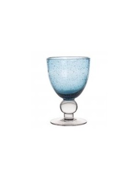 verre à vin bullé bleu