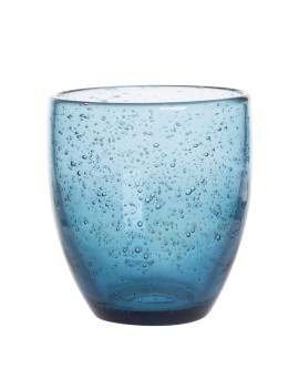 Verre bullé arrondi bleu