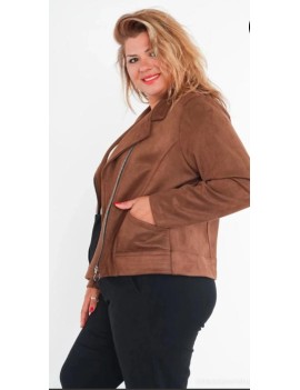 Veste en daim grandes tailles