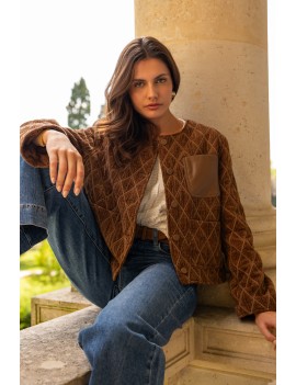 Veste en velours matelassée...